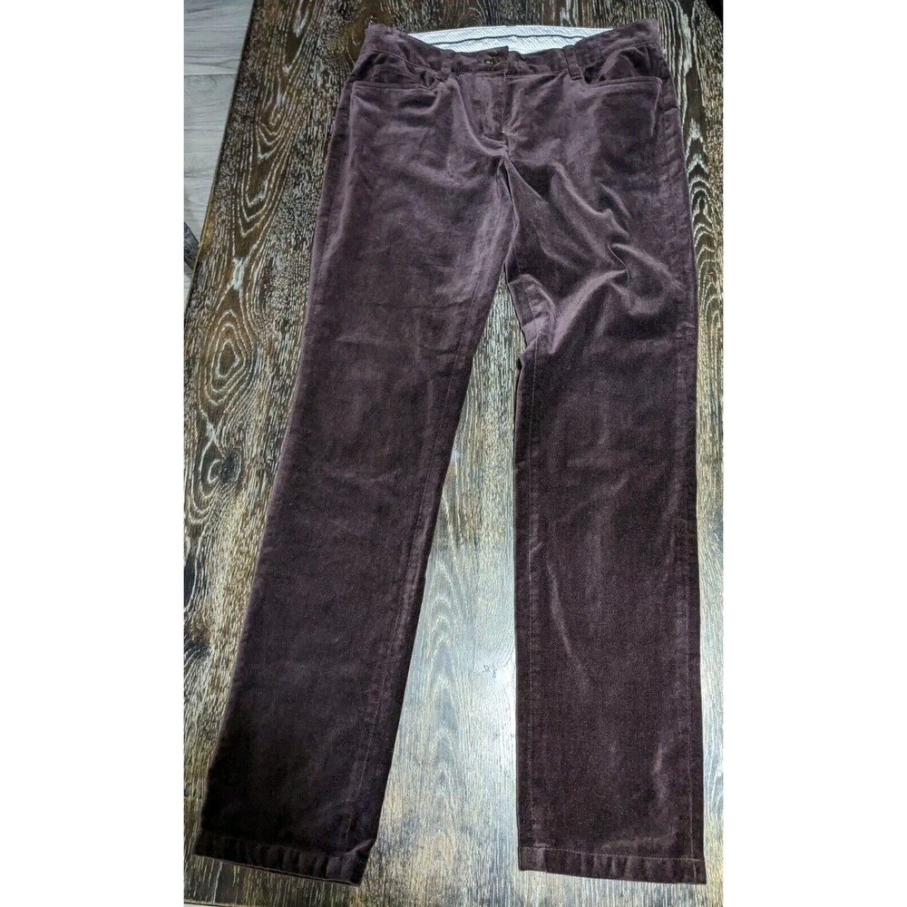 Brooks Brothers Plum Purple Velvet Pants‎ Women Size 4 Waist 30 Inches 377